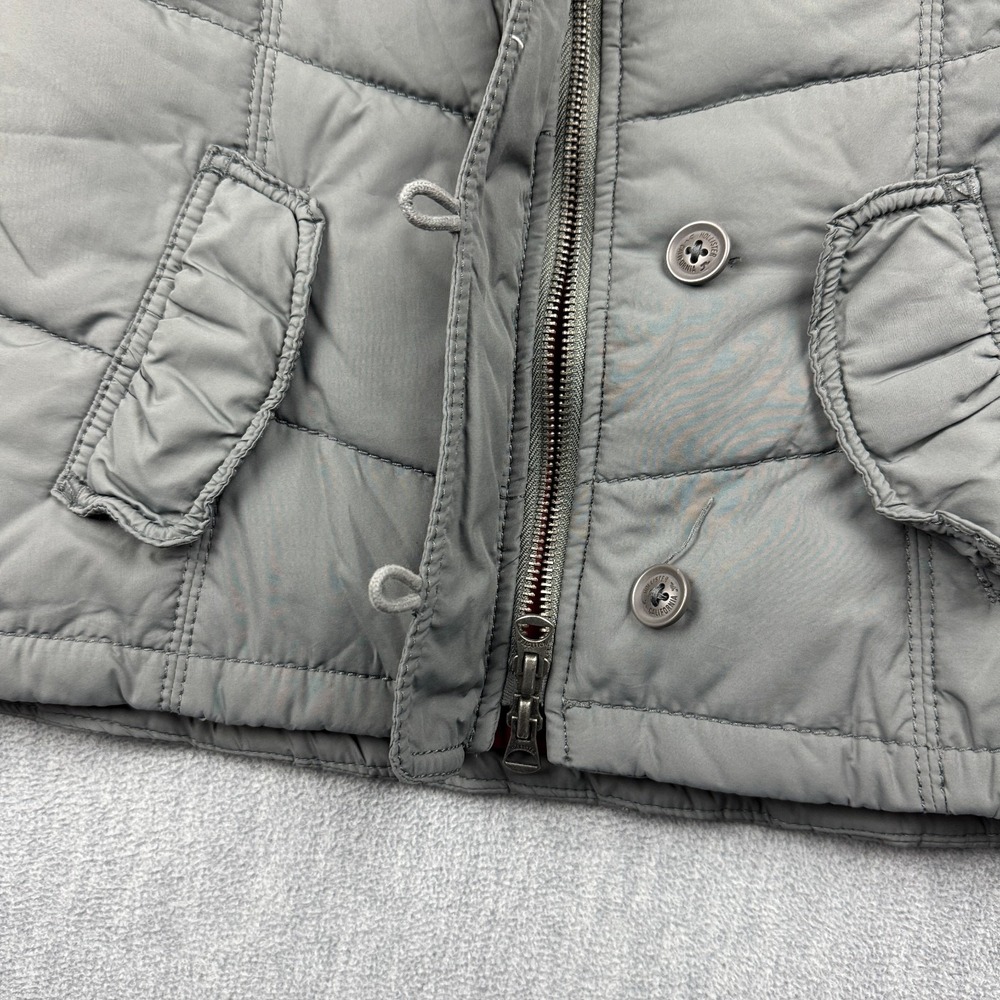 Hollister Vest Womens Medium Gray Puffer Waterfowl Feather Down Full Zip Outdoor - Picture 4 of 11